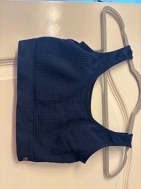 Lucky Brand Navy Textured Crop Sports Bra